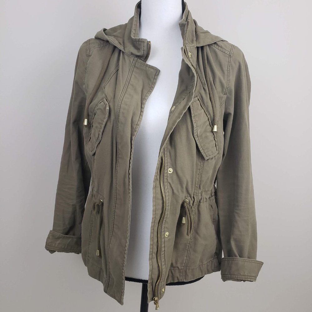 H&M Divided Hooded Utility Jacket Olive Green